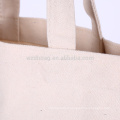 Hot Selling Reusable Natural Color Grocery Canvas Cotton Shopping Tote Bag For Promotion, Supermarket And Advertising